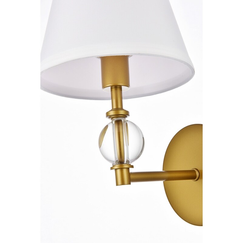 Applique de salle de bain Bella 1 lumière avec abat-jour en tissu blanc