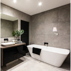 Applique de salle de bain Bella 1 lumière avec abat-jour en tissu blanc