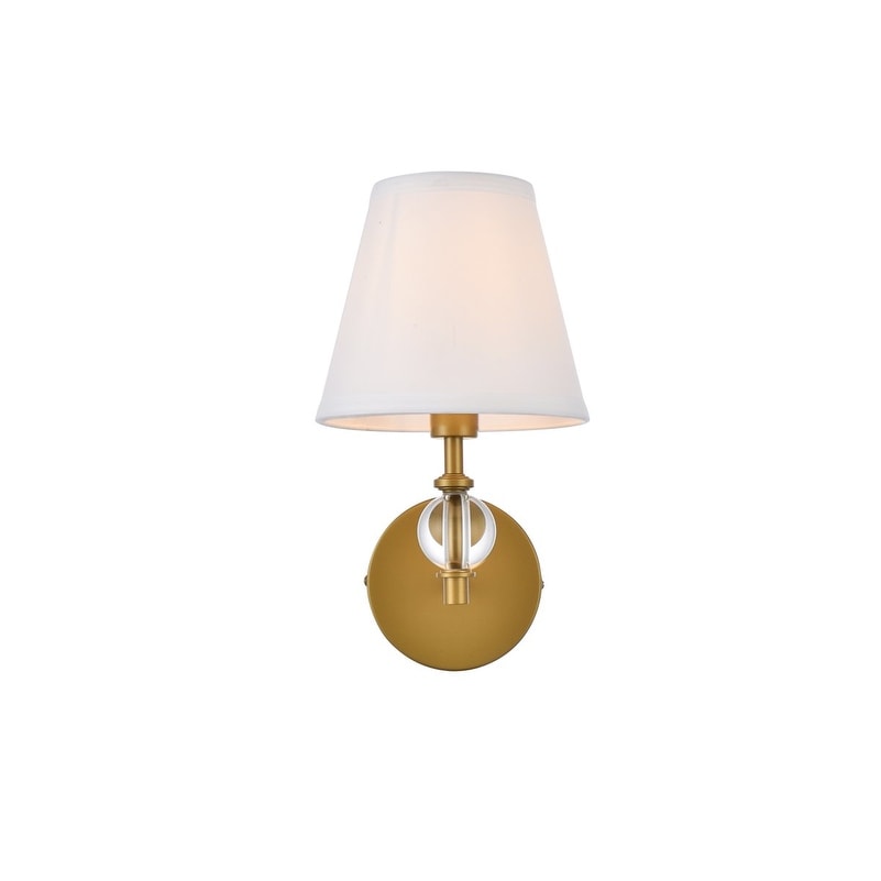 Applique de salle de bain Bella 1 lumière avec abat-jour en tissu blanc