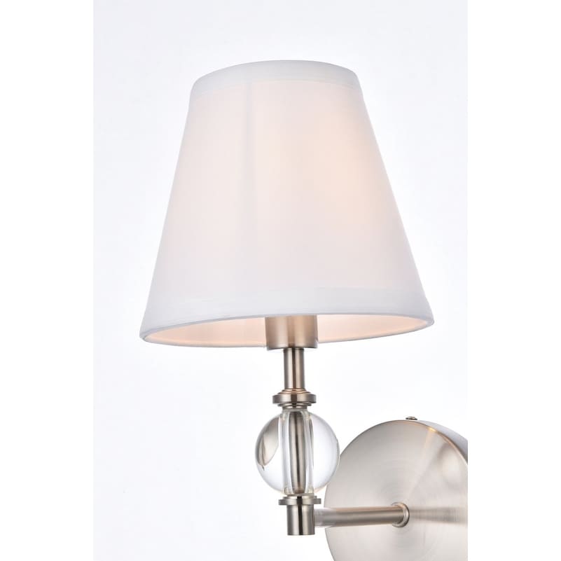 Applique de salle de bain Bella 1 lumière avec abat-jour en tissu blanc