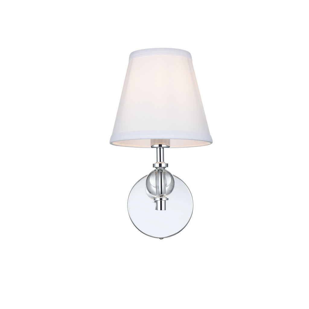 Applique de salle de bain Bella 1 lumière avec abat-jour en tissu blanc