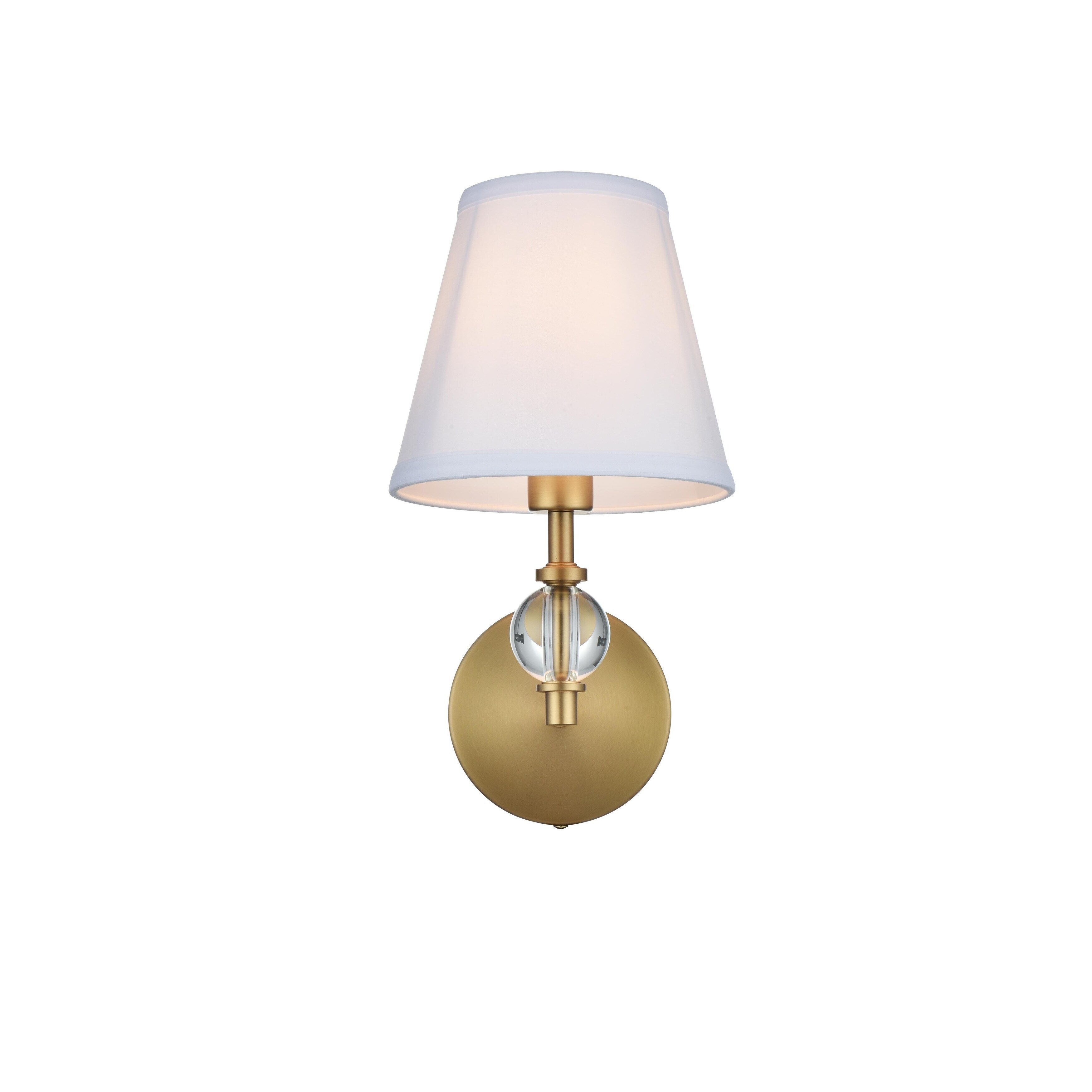 Applique de salle de bain Bella 1 lumière avec abat-jour en tissu blanc