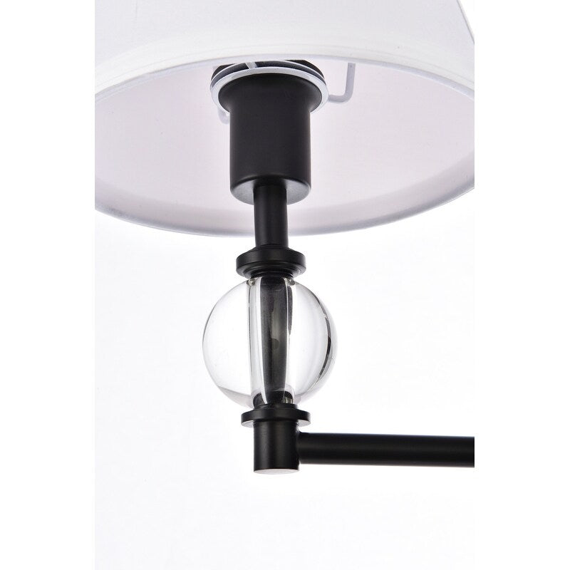 Applique de salle de bain Bella 1 lumière avec abat-jour en tissu blanc