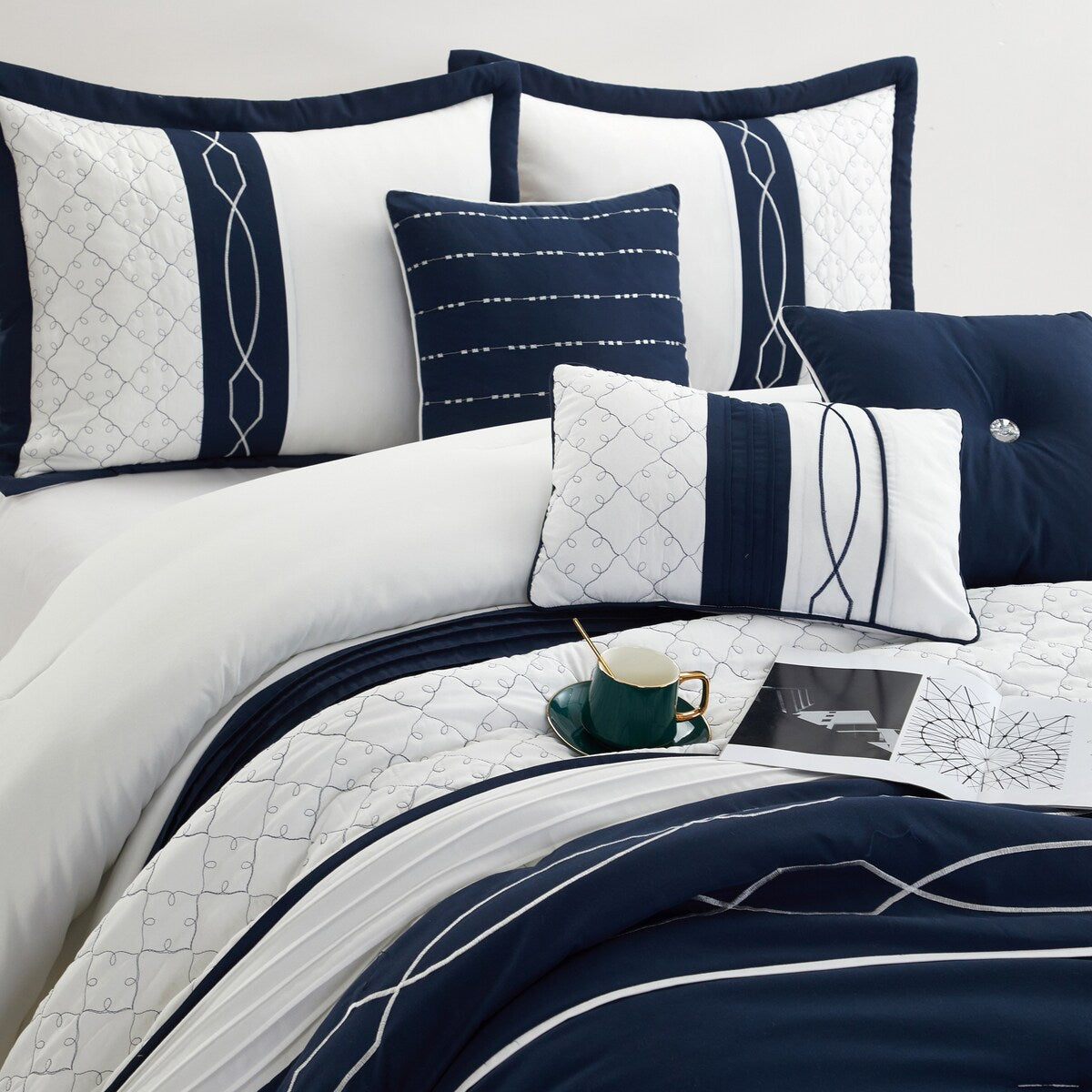 Ensemble de couette géométrique moderne Bellerose 7 pièces