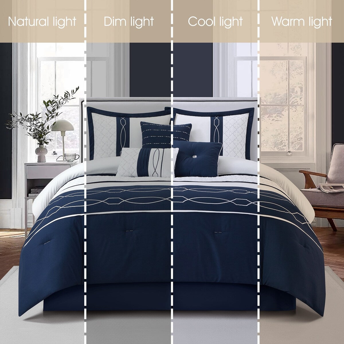 Ensemble de couette géométrique moderne Bellerose 7 pièces
