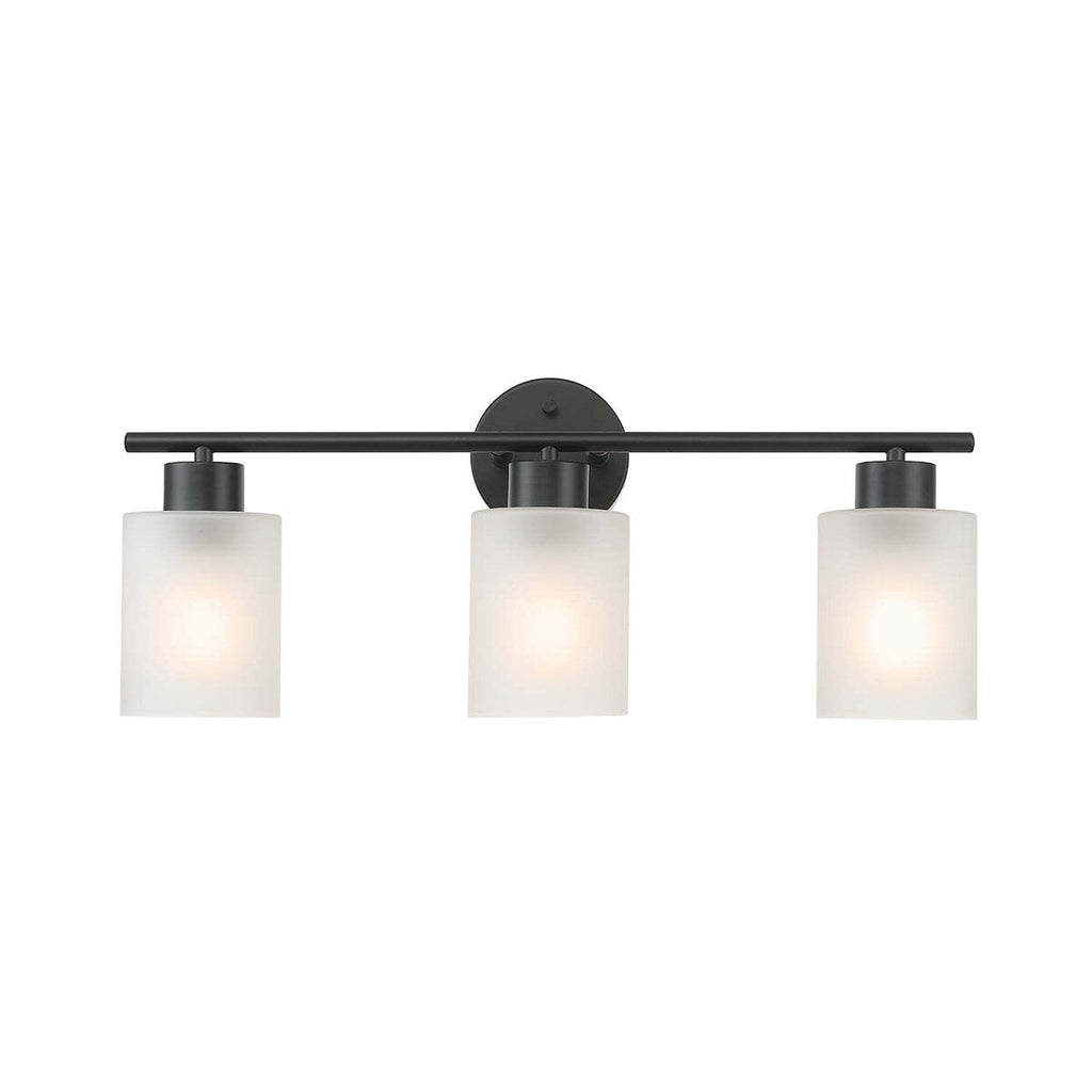 Luminaire de salle de bain Bellevue Lydia à 3 lampes, 23 pouces, avec verre givré