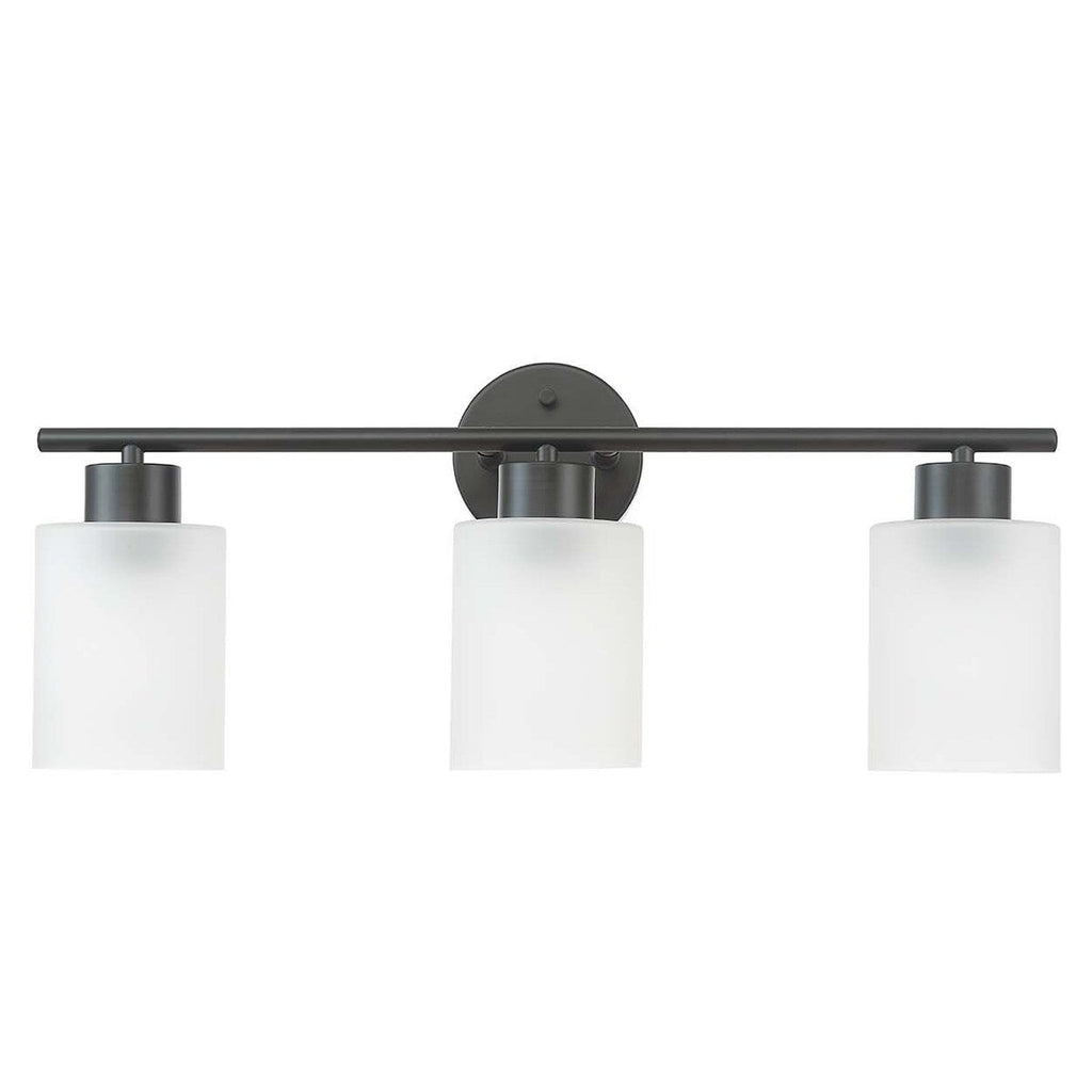 Luminaire de salle de bain Bellevue Lydia à 3 lampes, 23 pouces, avec verre givré