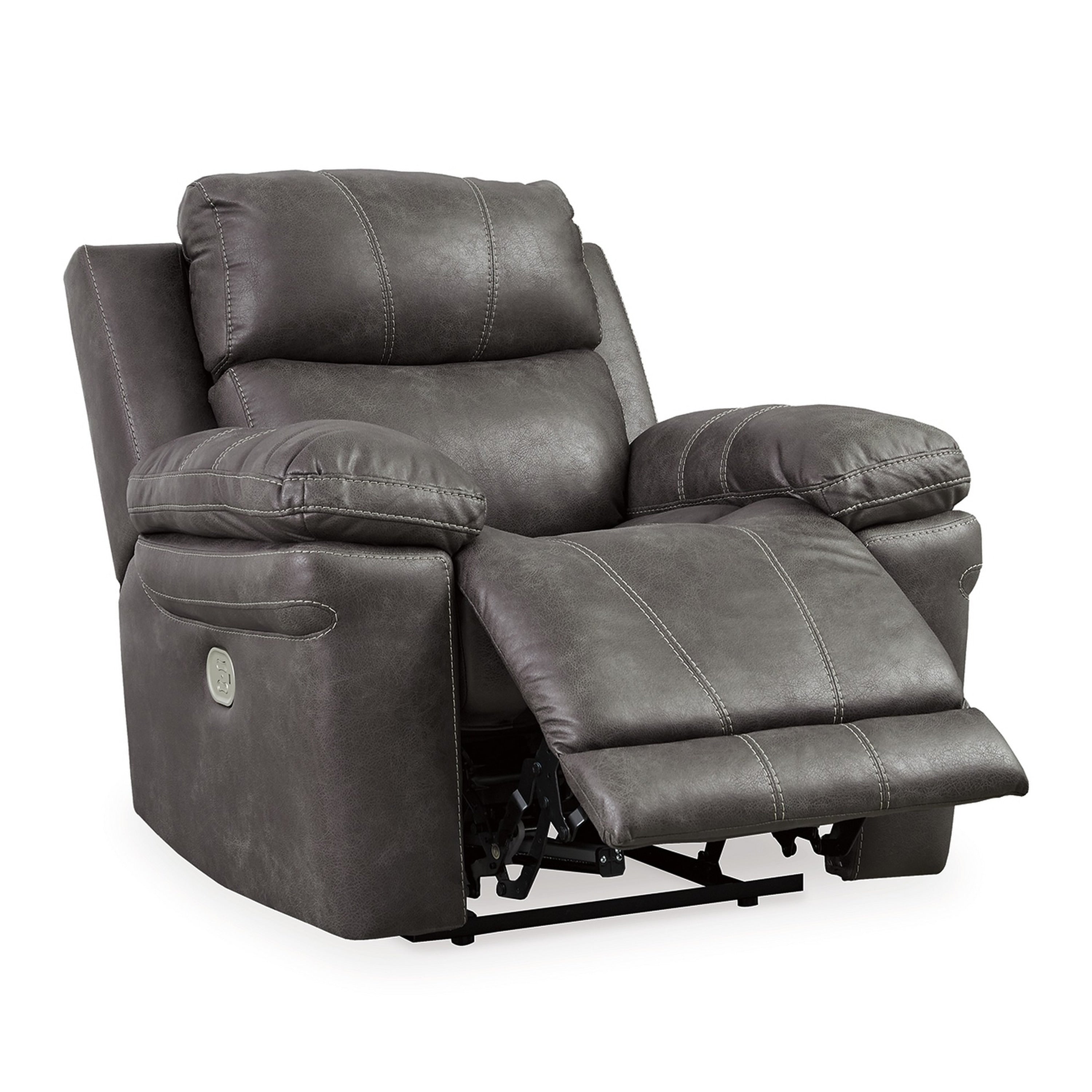 Fauteuil inclinable électrique Ben Dual, appui-tête réglable, similicuir gris