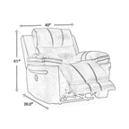 Fauteuil inclinable électrique Ben Dual, appui-tête réglable, similicuir gris