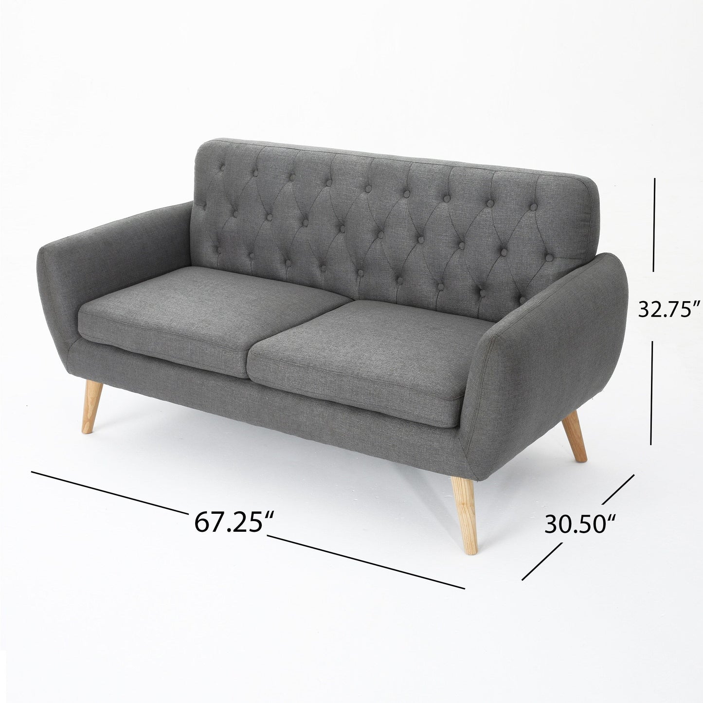 Petit canapé Bernice, style Mid-Century Modern, par Christopher Knight Home