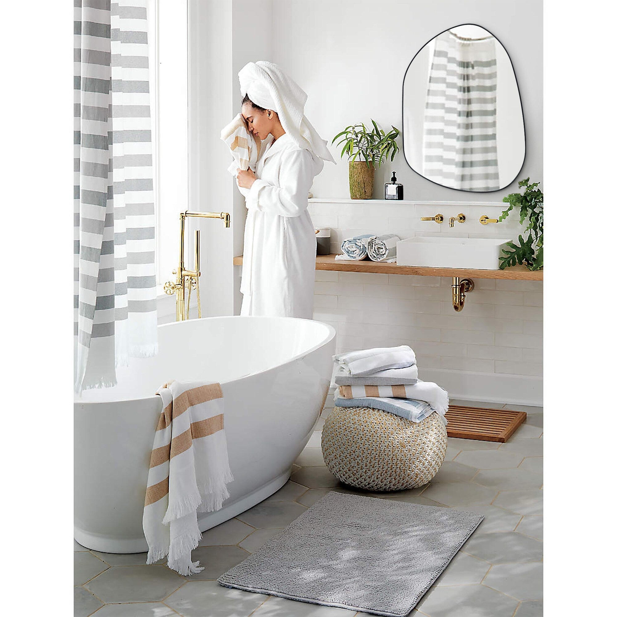 Miroir mural TEHOME Bertlinde de forme irrégulière pour salon