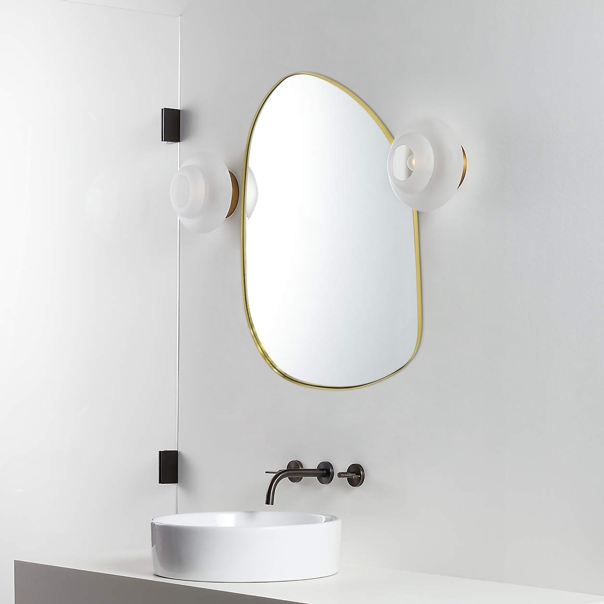Miroir mural TEHOME Bertlinde de forme irrégulière pour salon