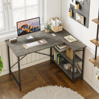 Petit bureau en L avec étagères de rangement Bureau d'ordinateur d'angle