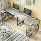 Petit bureau en L avec étagères de rangement Bureau d'ordinateur d'angle
