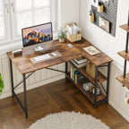 Petit bureau en L avec étagères de rangement Bureau d'ordinateur d'angle