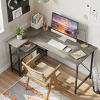 Petit bureau en L avec étagères de rangement Bureau d'ordinateur d'angle