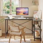 Petit bureau en L avec étagères de rangement Bureau d'ordinateur d'angle