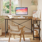Petit bureau en L avec étagères de rangement Bureau d'ordinateur d'angle