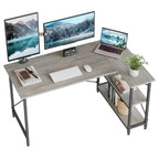 Petit bureau en L avec étagères de rangement Bureau d'ordinateur d'angle