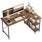 Petit bureau en L avec étagères de rangement Bureau d'ordinateur d'angle