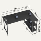 Petit bureau en L avec étagères de rangement Bureau d'ordinateur d'angle