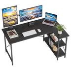 Petit bureau en L avec étagères de rangement Bureau d'ordinateur d'angle