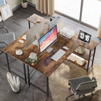 Petit bureau en L avec étagères de rangement Bureau d'ordinateur d'angle