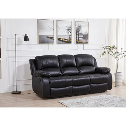 Canapé 3 places inclinable manuel en cuir reconstitué Betsy Furniture 8018