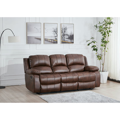 Canapé 3 places inclinable manuel en cuir reconstitué Betsy Furniture 8018