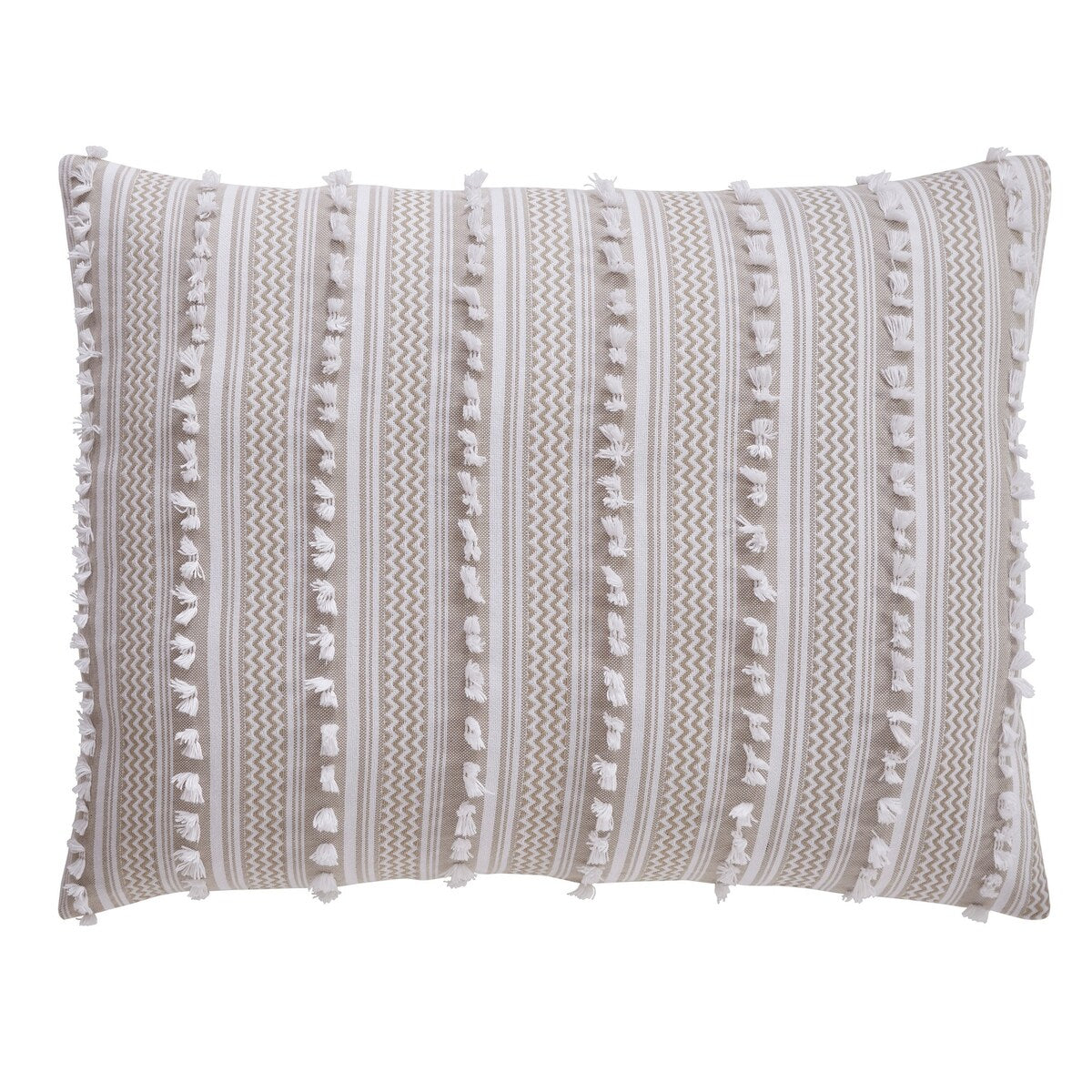 Parure de lit Angelique Better Trends 100 % coton touffeté doux en peluche chenille élégantes rayures lavable en machine et sèche-linge