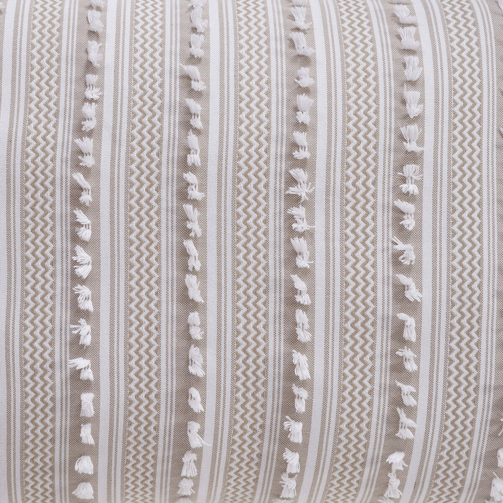 Parure de lit Angelique Better Trends 100 % coton touffeté doux en peluche chenille élégantes rayures lavable en machine et sèche-linge