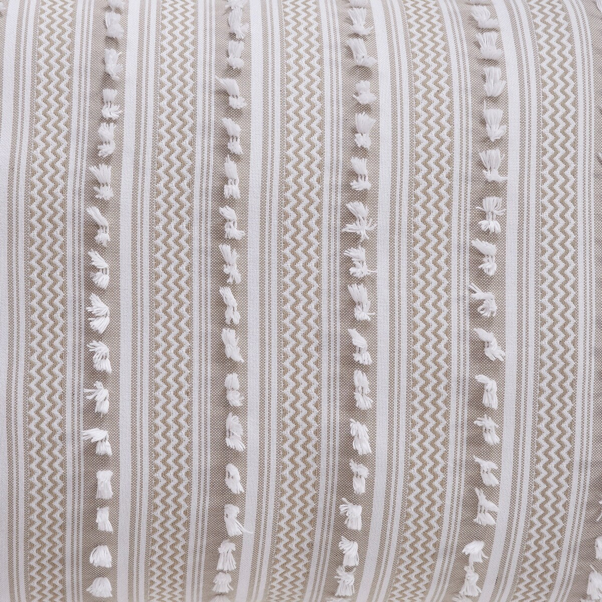 Parure de lit Angelique Better Trends 100 % coton touffeté doux en peluche chenille élégantes rayures lavable en machine et sèche-linge