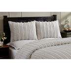 Parure de lit Angelique Better Trends 100 % coton touffeté doux en peluche chenille élégantes rayures lavable en machine et sèche-linge