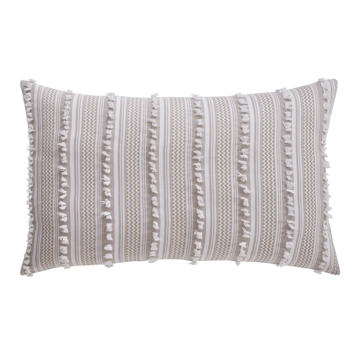 Parure de lit Angelique Better Trends 100 % coton touffeté doux en peluche chenille élégantes rayures lavable en machine et sèche-linge