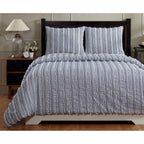 Parure de lit Angelique Better Trends 100 % coton touffeté doux en peluche chenille élégantes rayures lavable en machine et sèche-linge