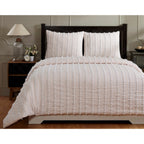 Parure de lit Angelique Better Trends 100 % coton touffeté doux en peluche chenille élégantes rayures lavable en machine et sèche-linge