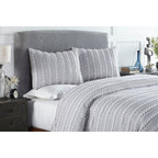 Parure de lit Angelique Better Trends 100 % coton touffeté doux en peluche chenille élégantes rayures lavable en machine et sèche-linge