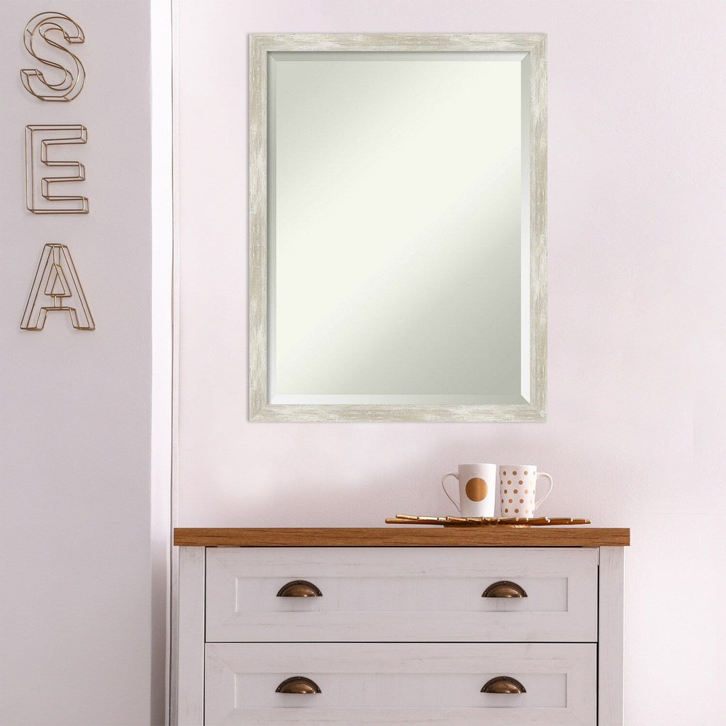 Miroir mural biseauté pour salle de bain - Cadre métallique craquelé