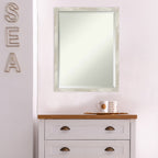 Miroir mural biseauté pour salle de bain - Cadre métallique craquelé