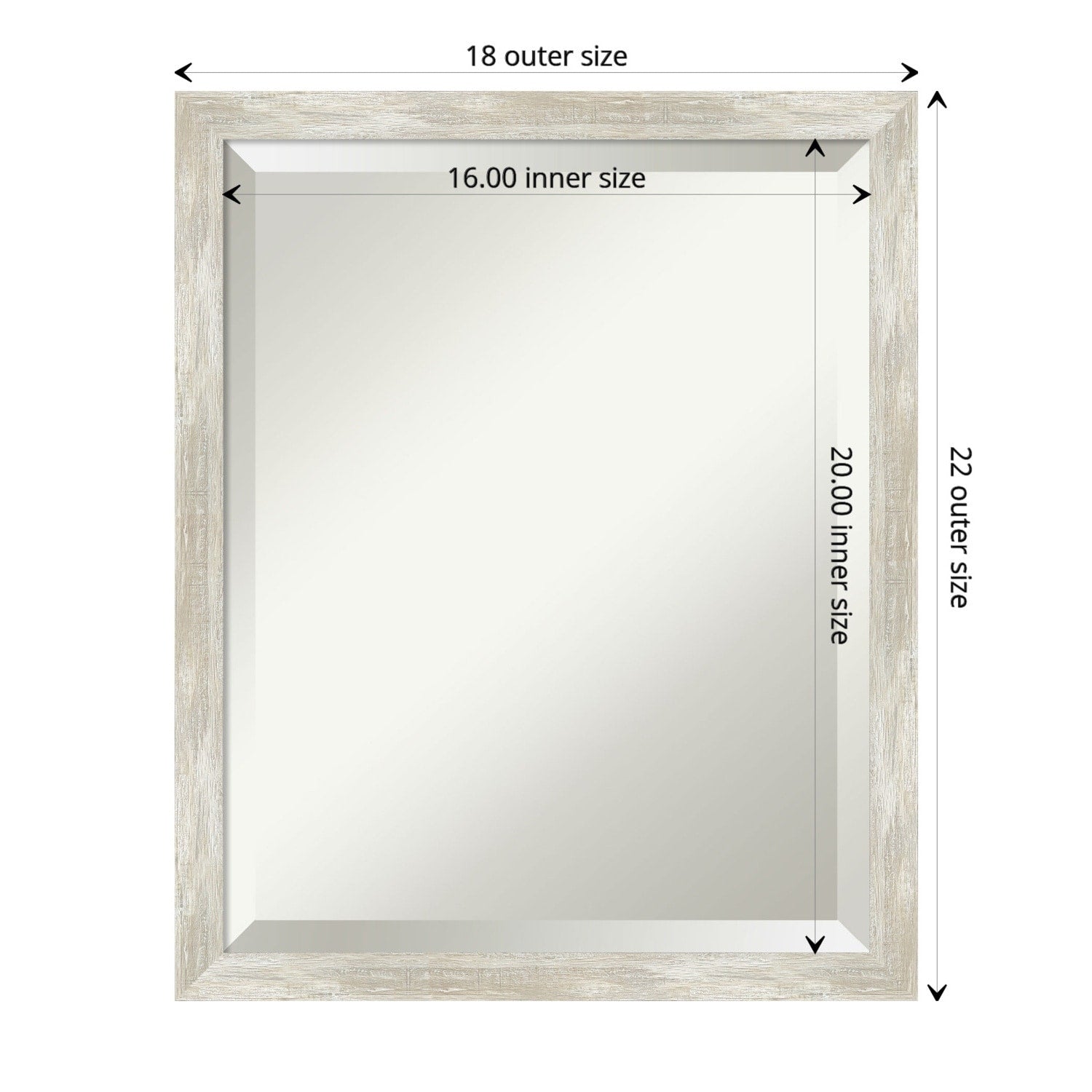 Miroir mural biseauté pour salle de bain - Cadre métallique craquelé