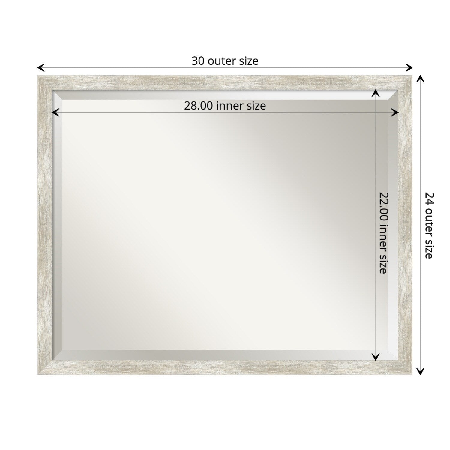 Miroir mural biseauté pour salle de bain - Cadre métallique craquelé