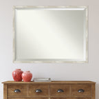 Miroir mural biseauté pour salle de bain - Cadre métallique craquelé