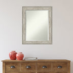 Miroir mural biseauté pour salle de bain - Cadre métallique craquelé