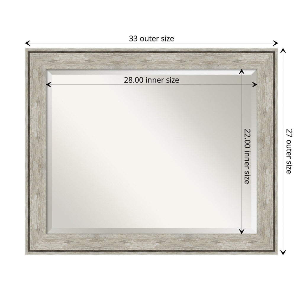 Miroir mural biseauté pour salle de bain - Cadre métallique craquelé