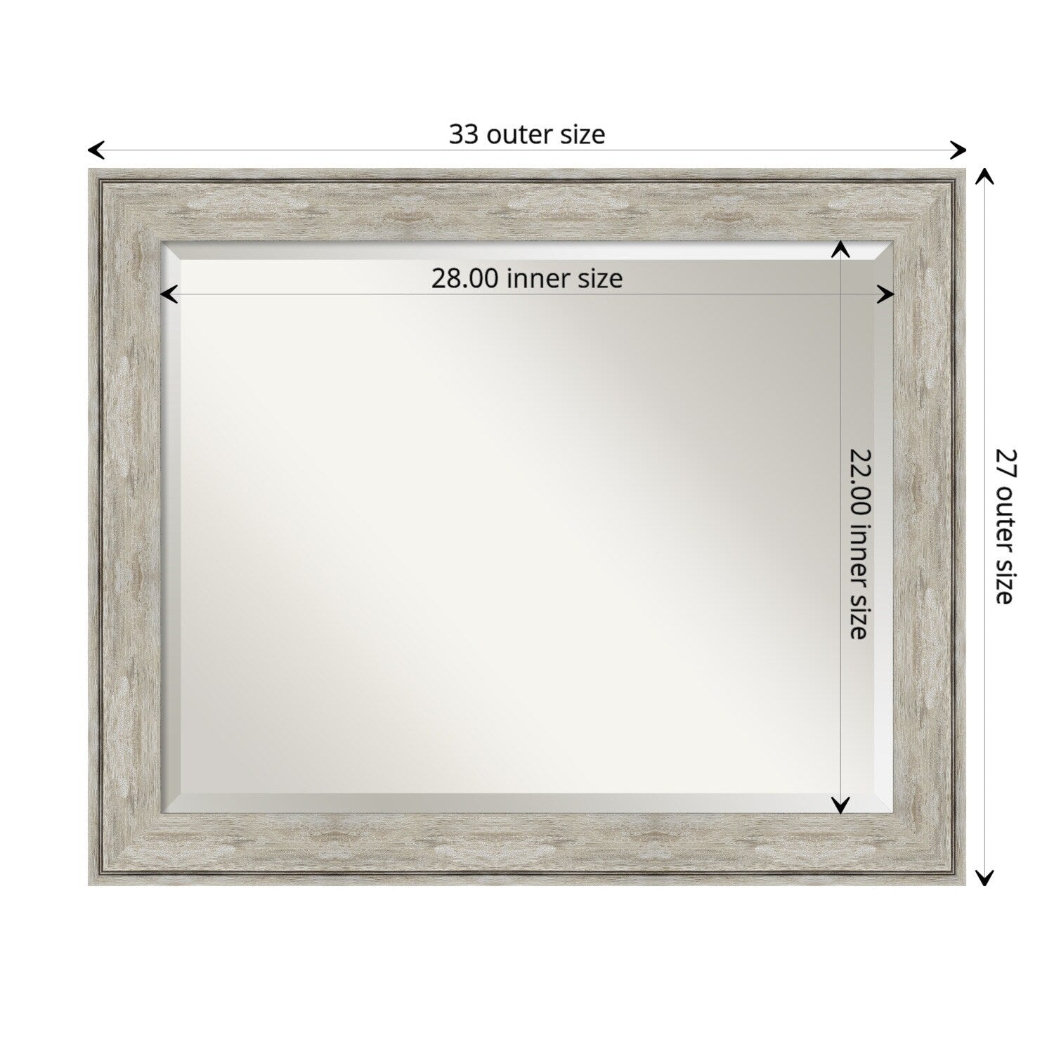 Miroir mural biseauté pour salle de bain - Cadre métallique craquelé