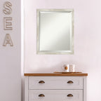 Miroir mural biseauté pour salle de bain - Cadre métallique craquelé