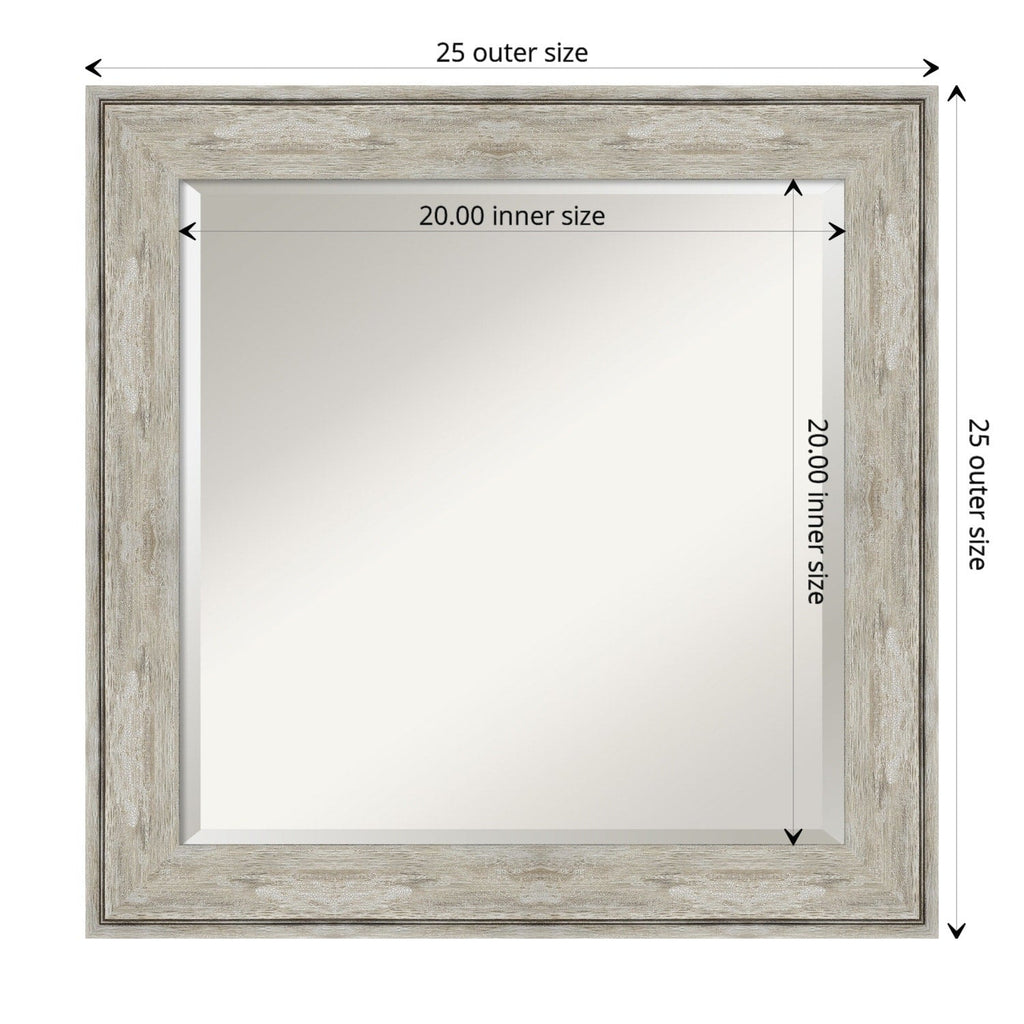Miroir mural biseauté pour salle de bain - Cadre métallique craquelé