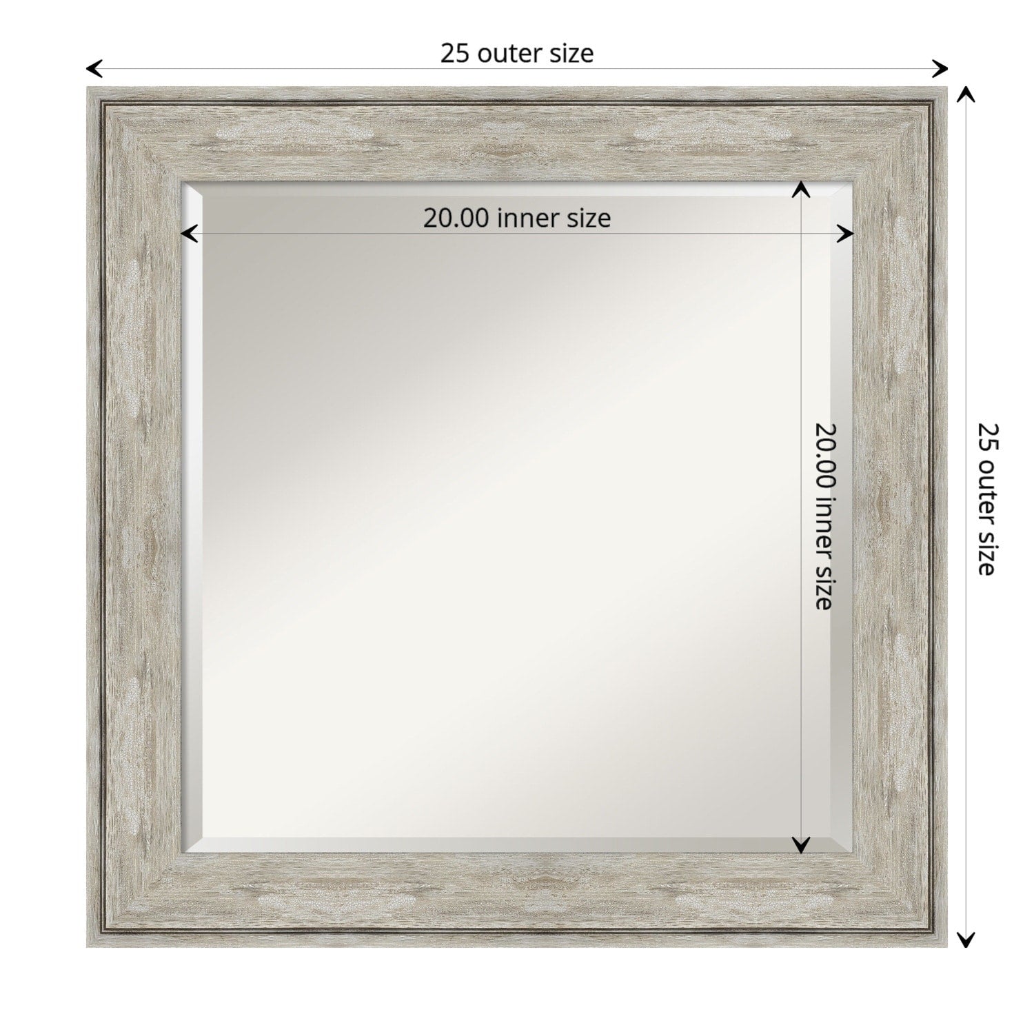 Miroir mural biseauté pour salle de bain - Cadre métallique craquelé