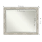 Miroir mural biseauté pour salle de bain - Cadre métallique craquelé