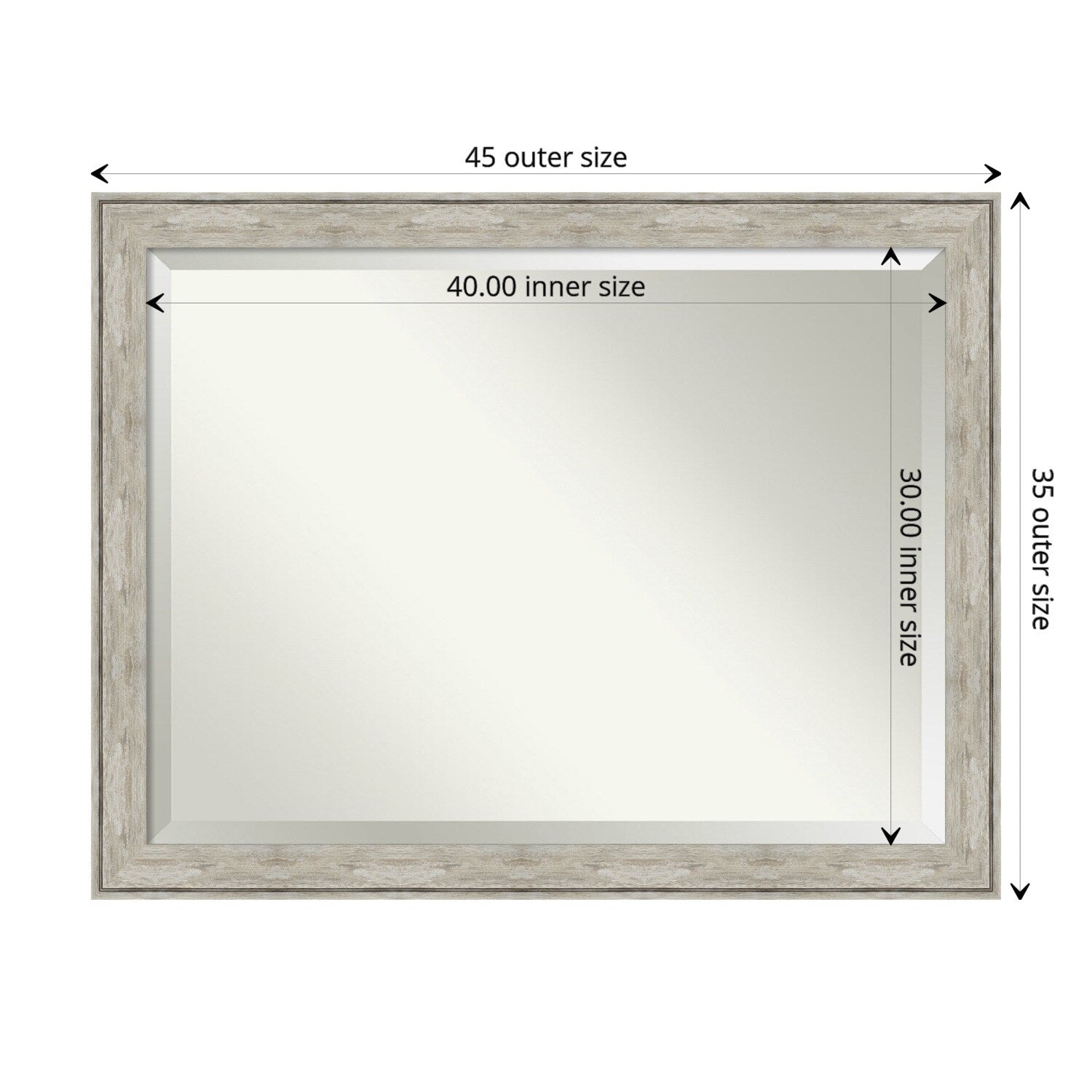 Miroir mural biseauté pour salle de bain - Cadre métallique craquelé